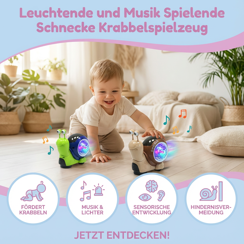 Crawl Toy with Music and Light-Up Snail