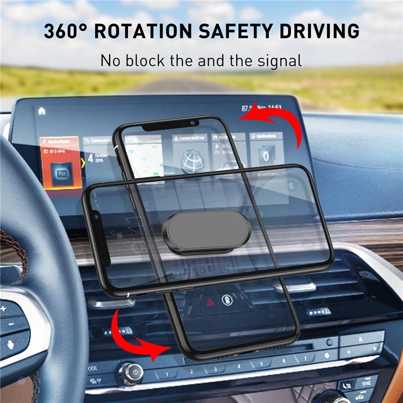 Compact 360° Car Phone Holder with Magnetic Function
