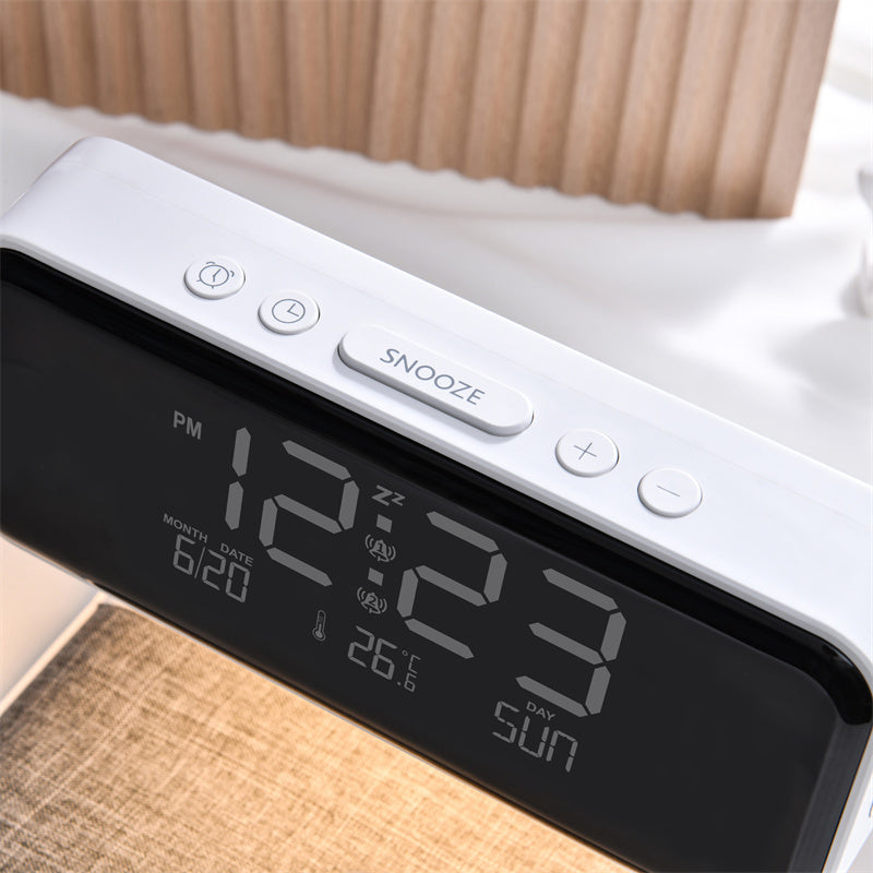 Multifunctional bedside lamp with charging function and clock