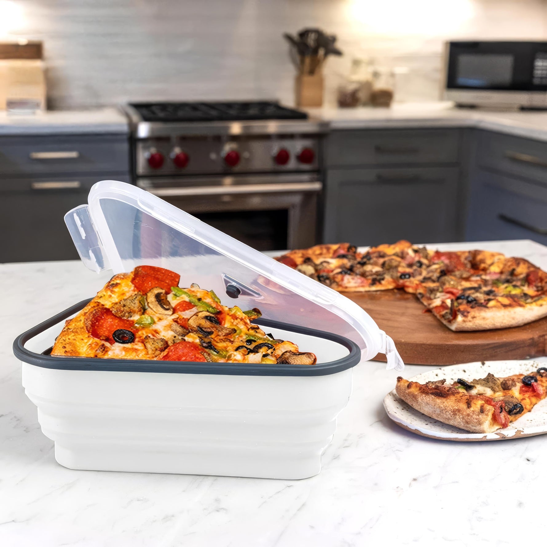 Smart Silicone Pizza Box for easy storage