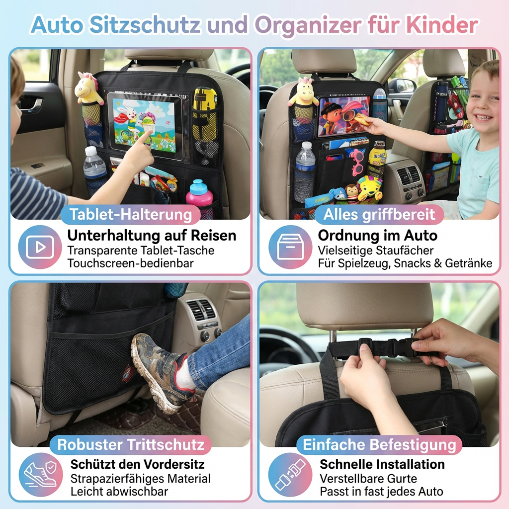 Car Seat Protector and Organizer for Children