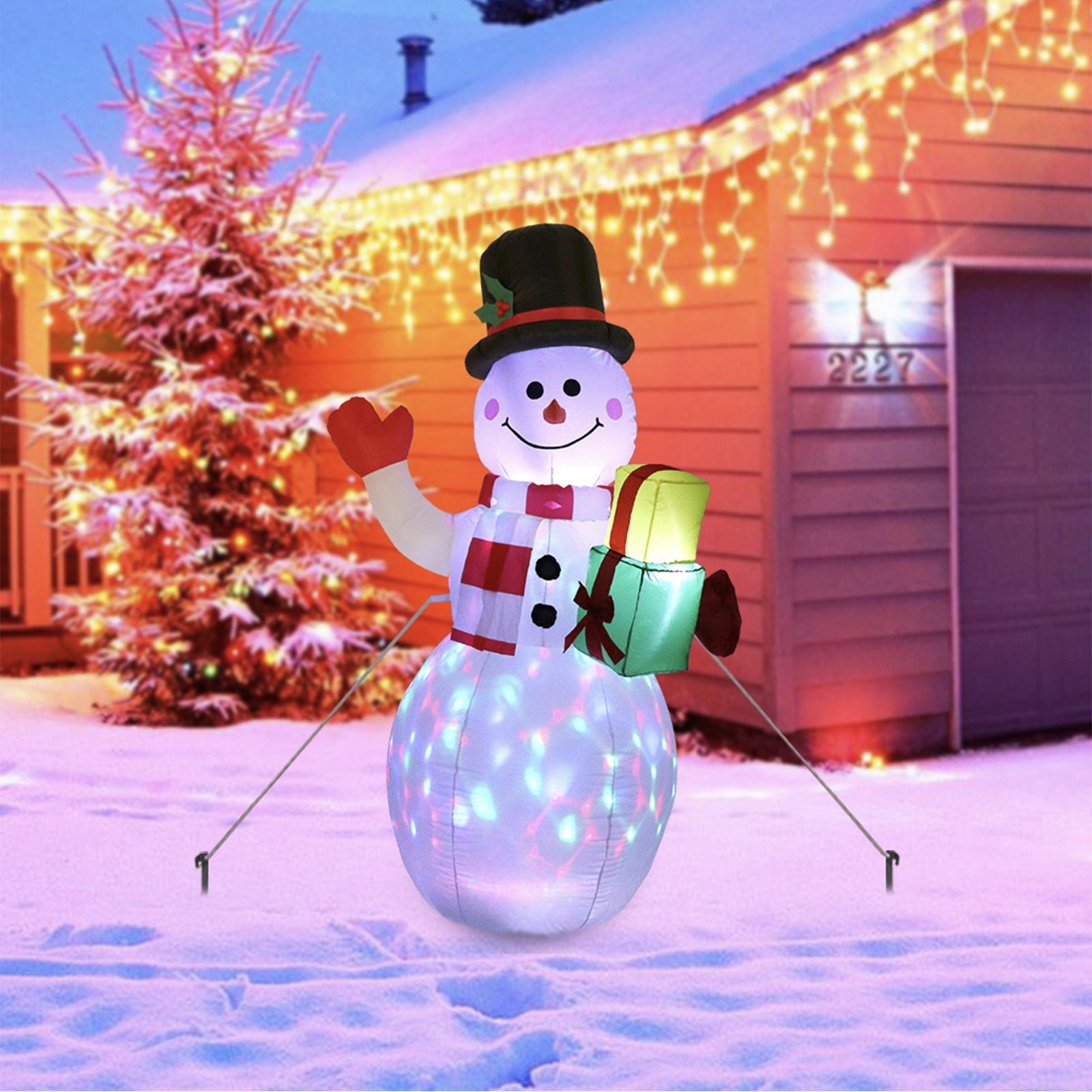 Christmas decorations – snowman or Christmas tree with lighting