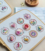 Blumen-Stickset für Einsteiger – 12 Designs, Komplettset