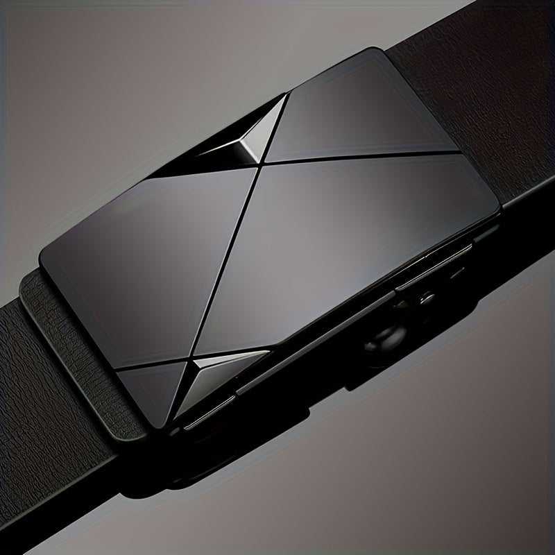 Elegant Leather Belt for Men with Automatic Buckle – Versatile and Stylish