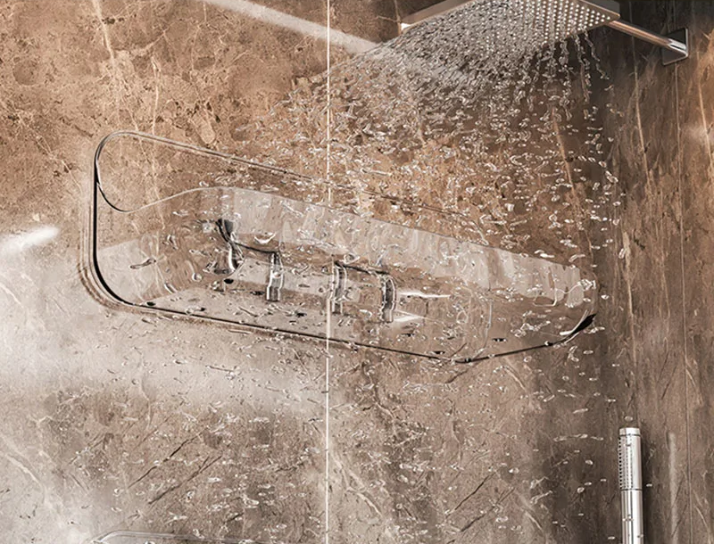 Acrylic Wall Shelf without Drilling - Transparent Bathroom Shelf for Cosmetics, Shampoo, and More