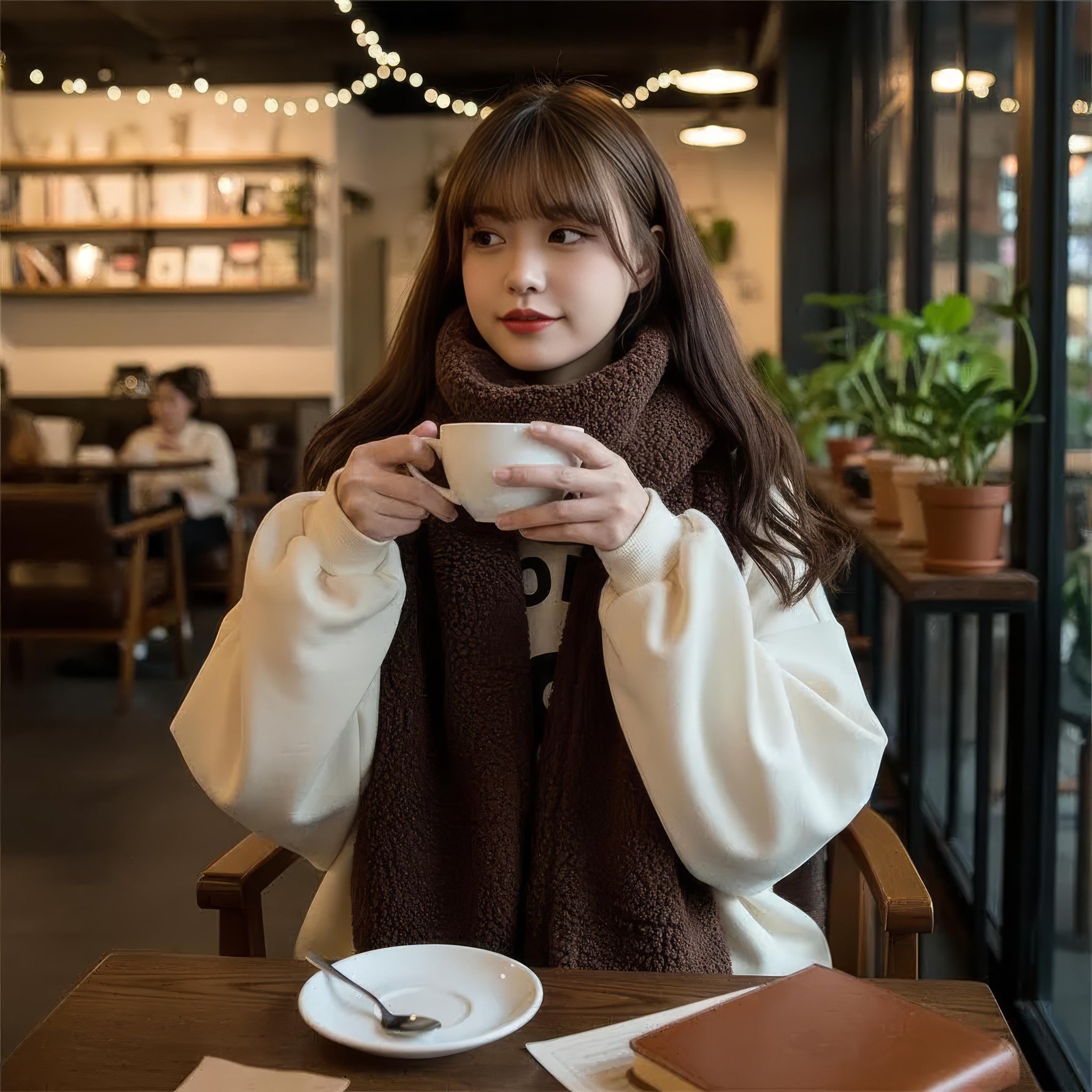 Elegant and warm women's wrap scarf for winter