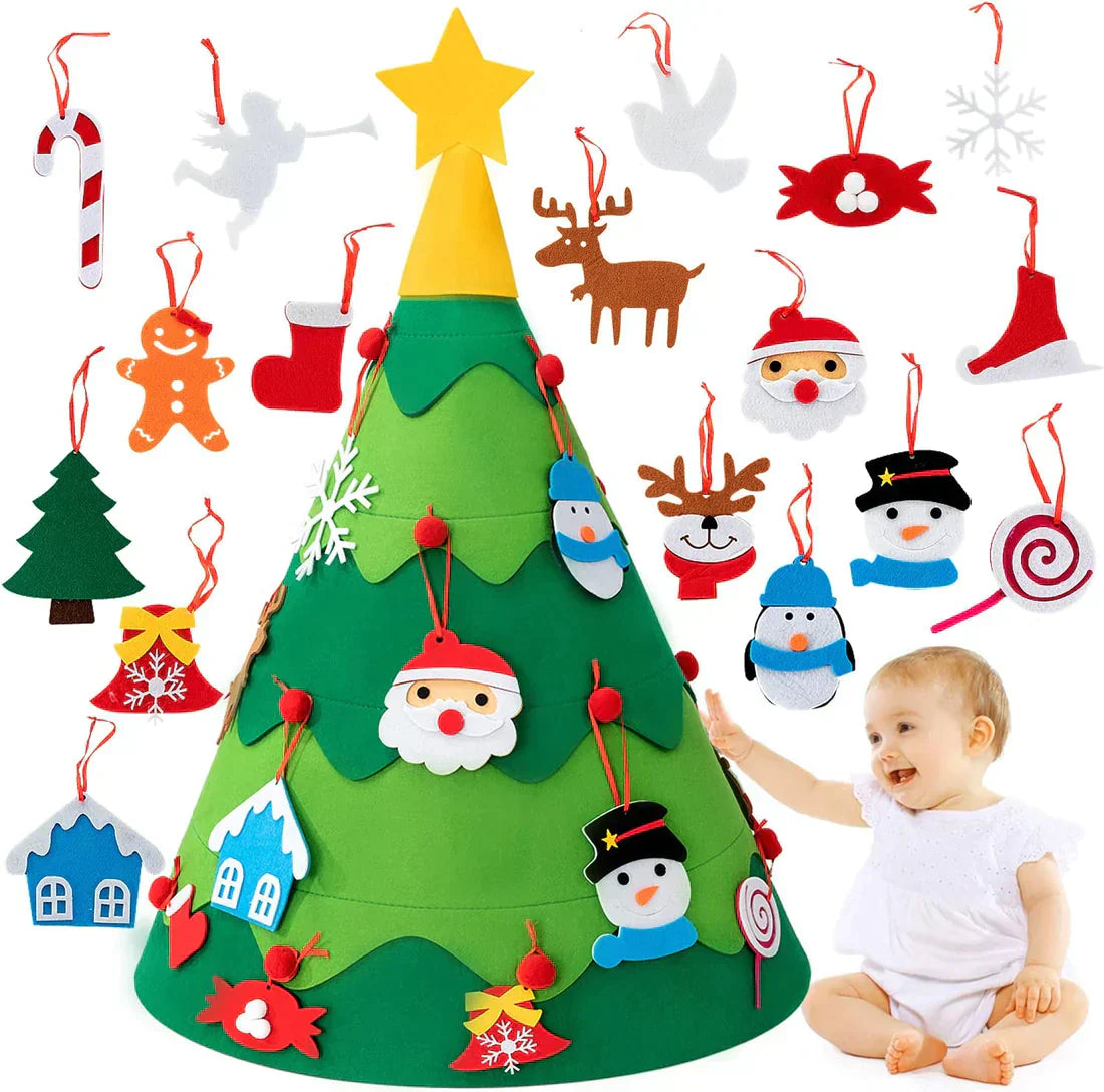 3D DIY Felt Christmas Tree for Kids