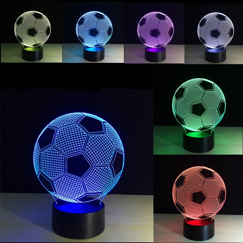 3D Fußballlampe | Vielfältige Farben