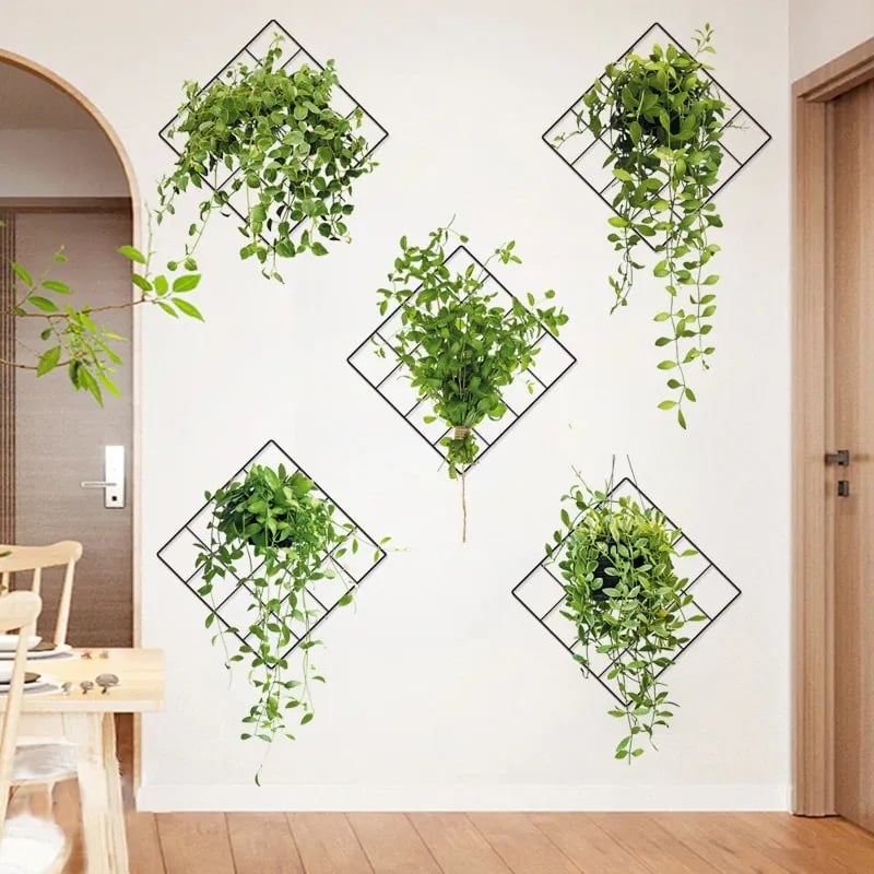 3D Wandaufkleber mit grünen Pflanzenmotiven