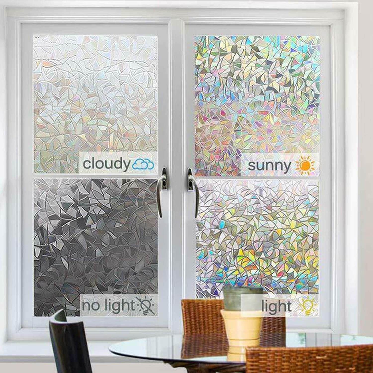 Fascinating 3D Rainbow Window Film
