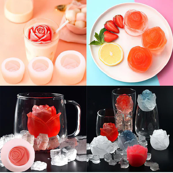 Rose 3D Ice Cube Tray for Stylish Drinks