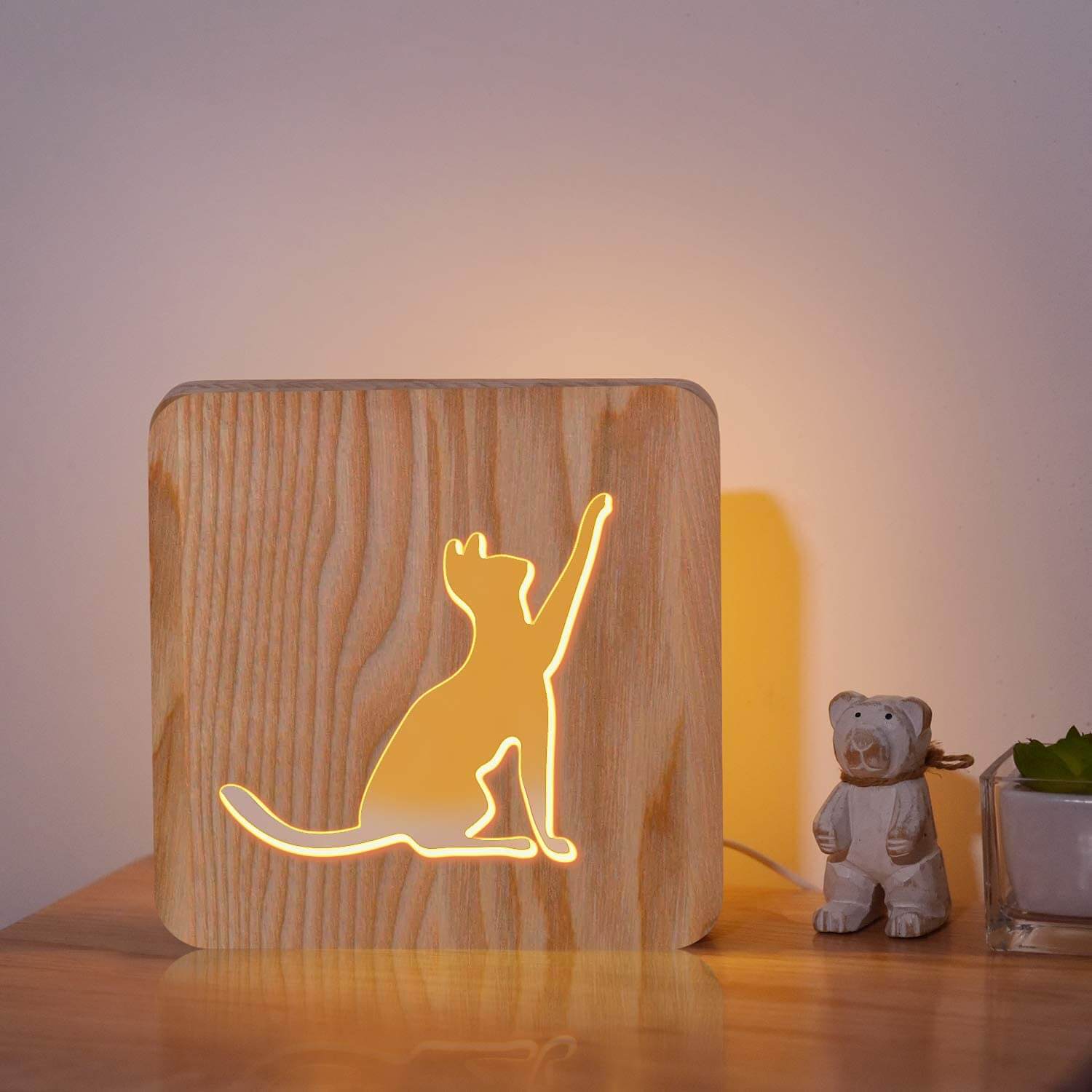 3D Tierlampe aus Holz – Ein bezaubernder Begleiter