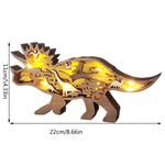 3D Wooden Carved Dinosaur Decorations