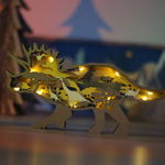 3D Wooden Carved Dinosaur Decorations