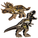 3D Wooden Carved Dinosaur Decorations