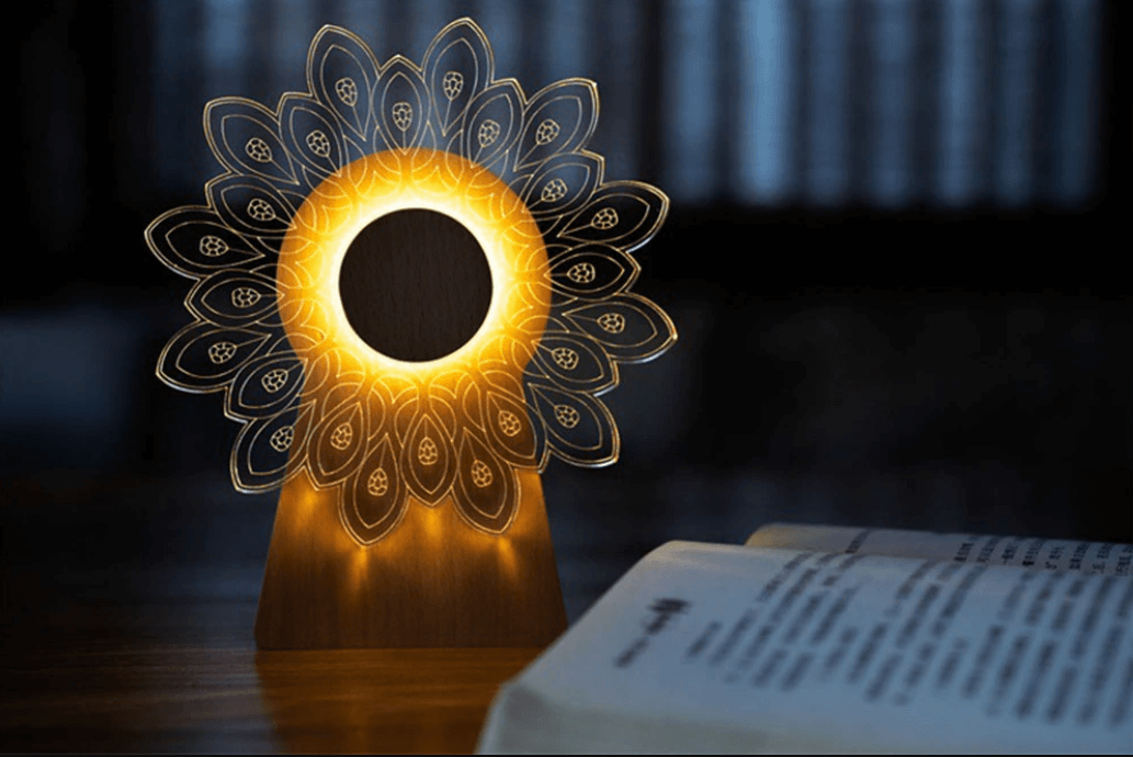3D Holz Musikmühle mit Licht