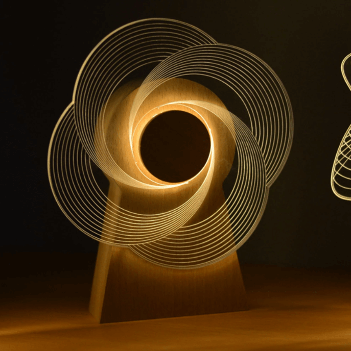 3D Holz Musikmühle mit Licht
