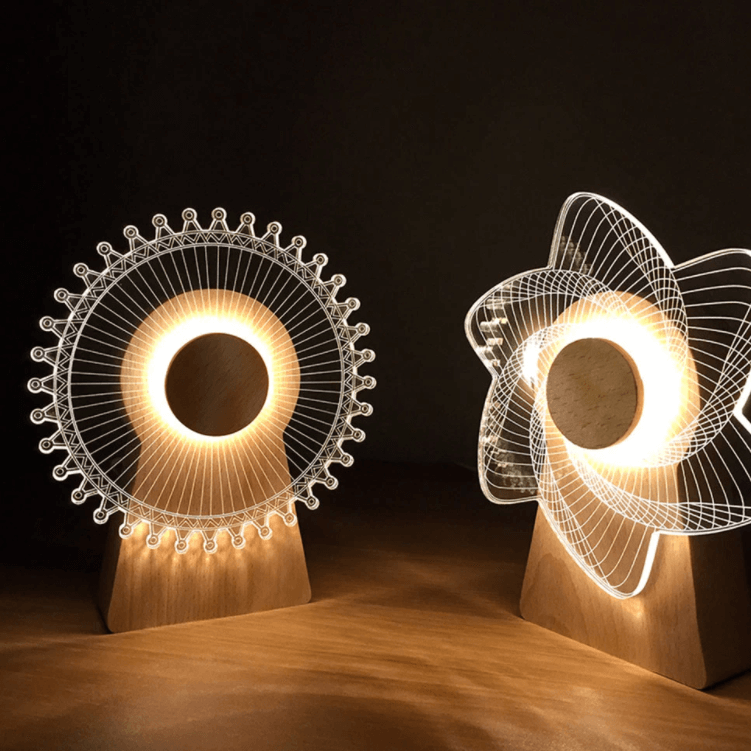 3D Holz Musikmühle mit Licht