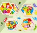 3D Holzpuzzle Set - Entdecke Stapel Leer