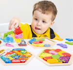 3D Holzpuzzle Set - Entdecke Stapel Leer