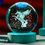 Magische 3D-Einhorn LED-Lampe – Stilvolle Nachttischbeleuchtung mit Holzsockel