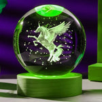 Magische 3D-Einhorn LED-Lampe – Stilvolle Nachttischbeleuchtung mit Holzsockel