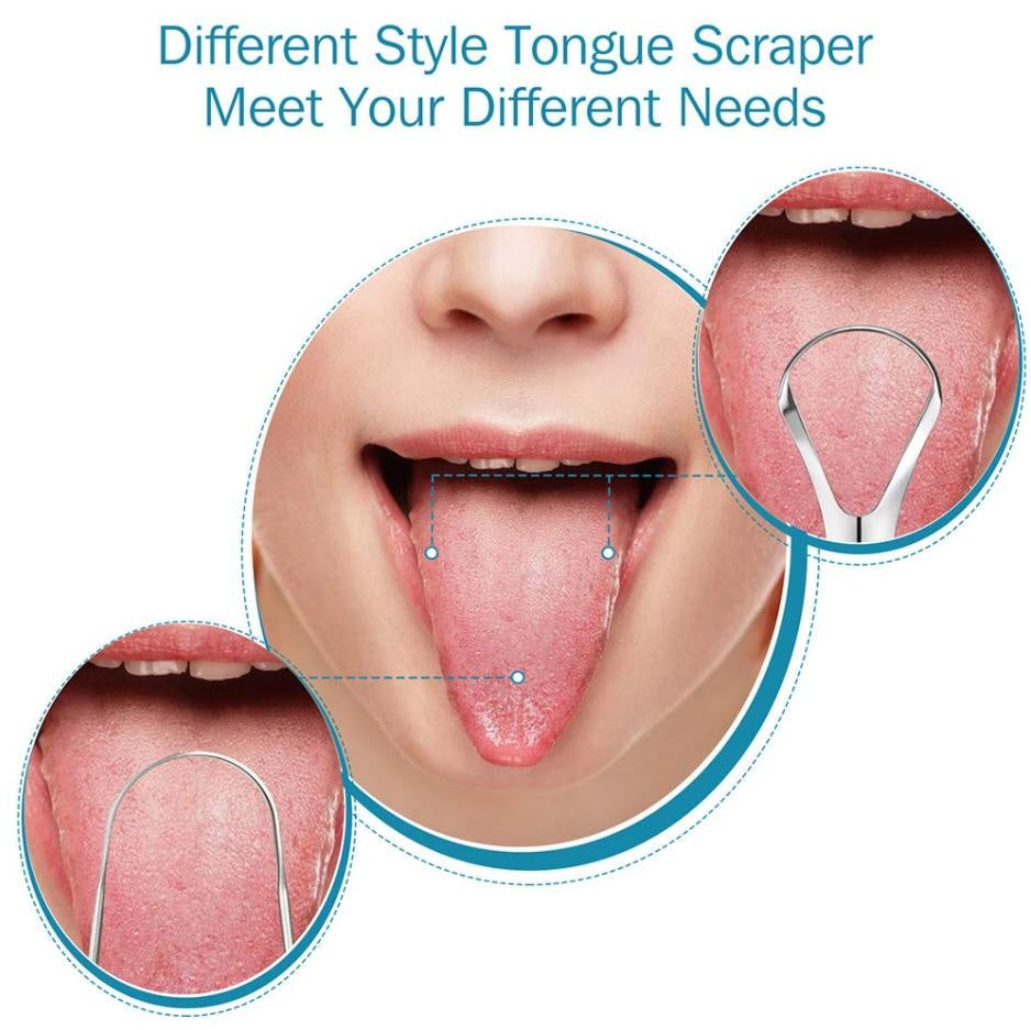 3-Piece Stainless Steel Tongue Cleaner Set | ZungenFrisch