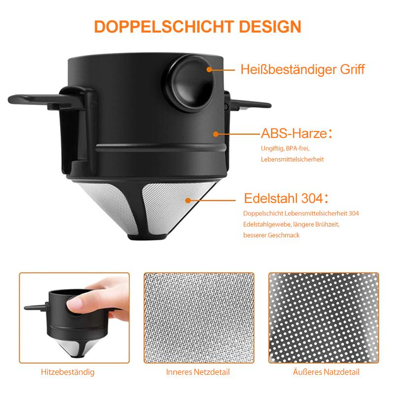 Kaffeegenuss To Go - Edelstahl Filterbecher für perfekten Kaffee