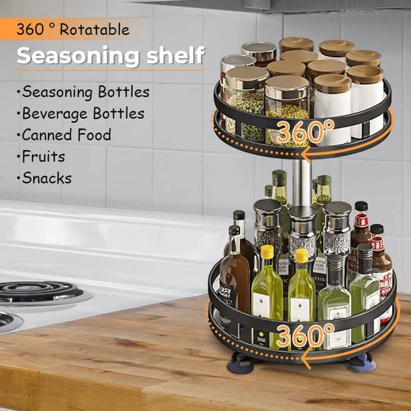 Rotating Kitchen Shelf Organizer for Spices – FlexiStore