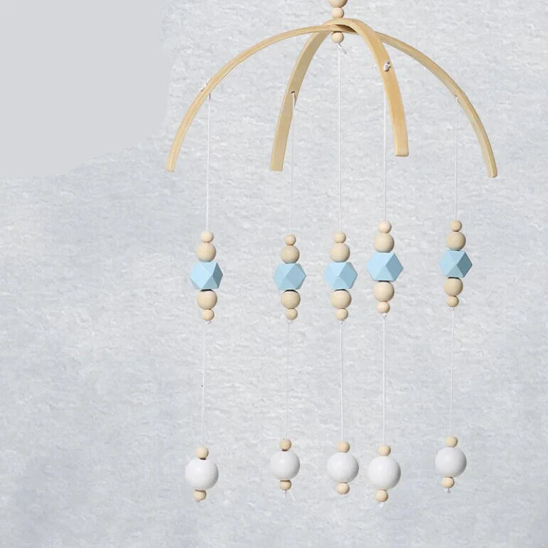 Beechwood baby mobile with stylish wooden beads