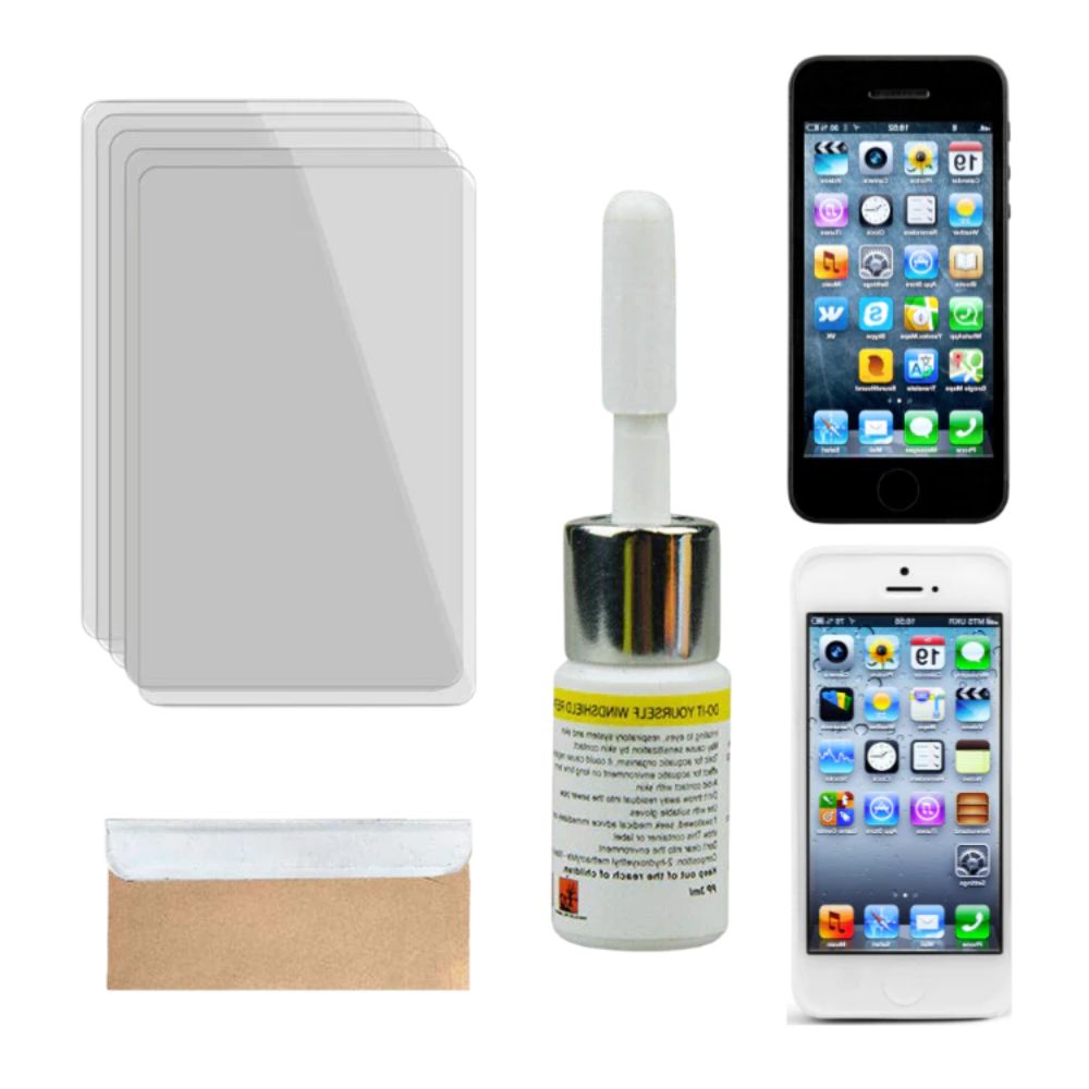 Repair kit for crack in phone display