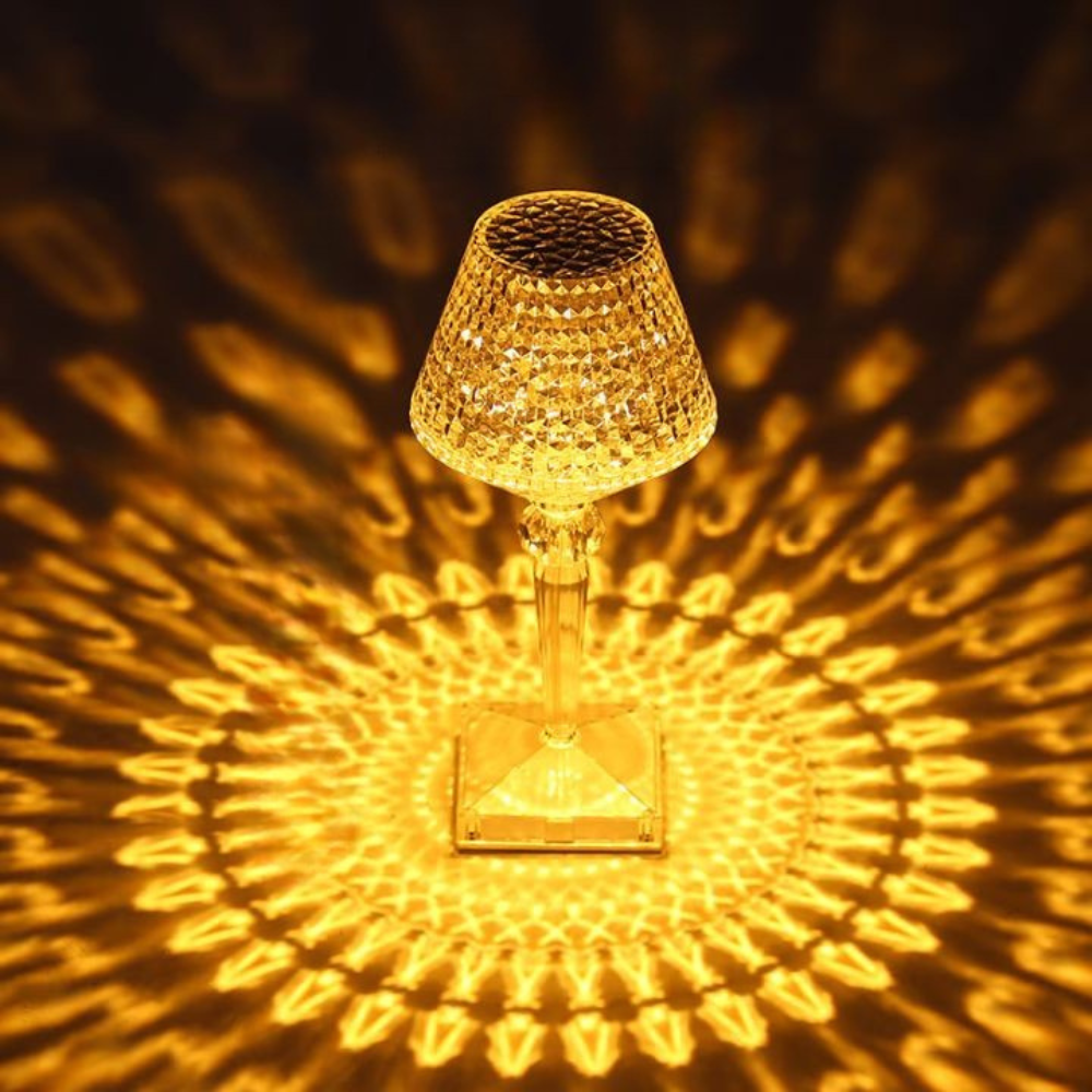 Stimmungsvolle Kristall-Tischlampe mit Touch-Steuerung – 16 Farben