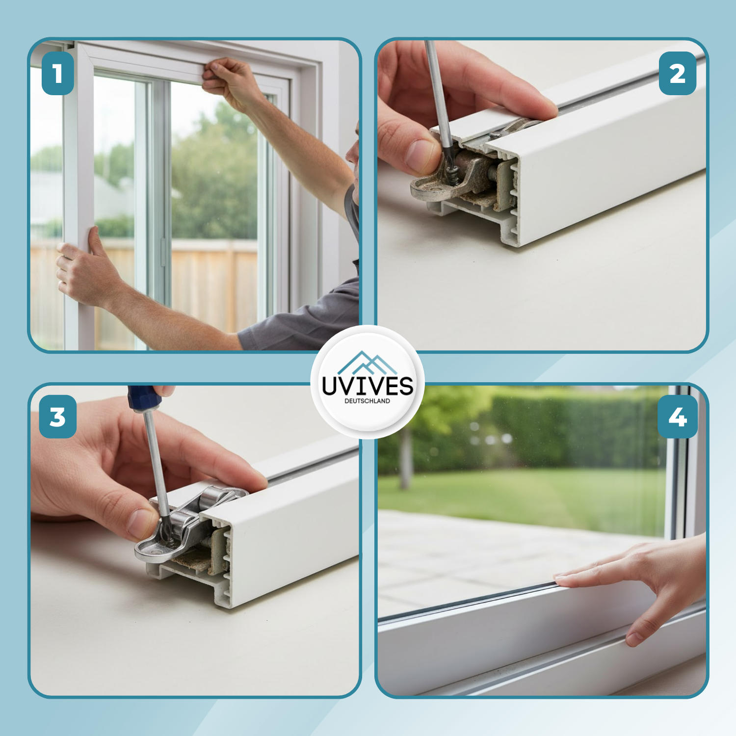 Leise und sanft gleitende Rollen für PVC-Fenster