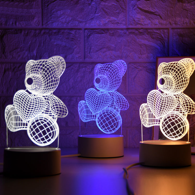 3D Nachtlicht in Form eines Liebesbären