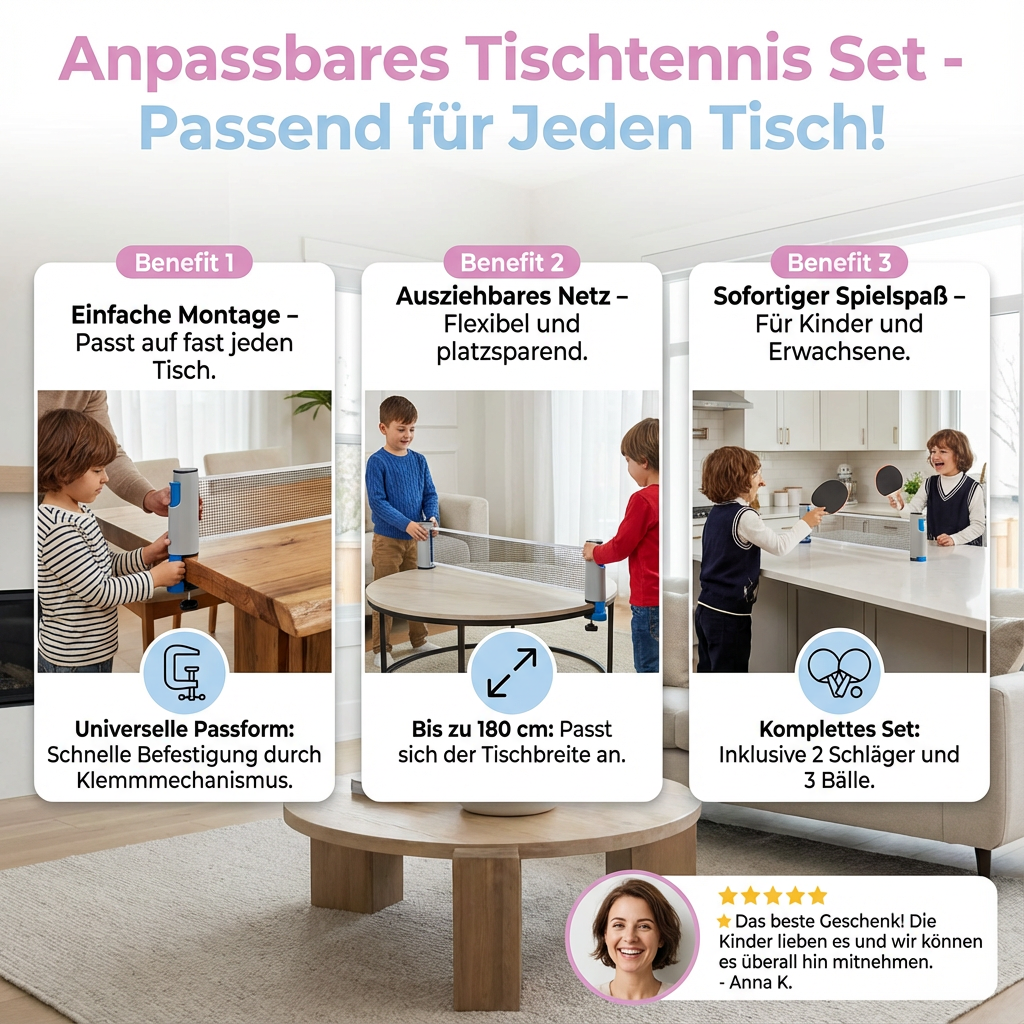 Customizable Table Tennis Set – Suitable for all table sizes!