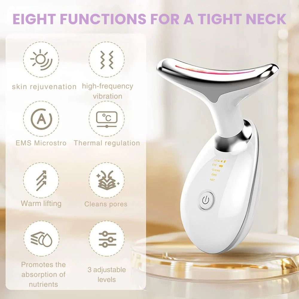 Gesichtsmassagegerät mit LED-Lichttherapie und Ionenreinigung