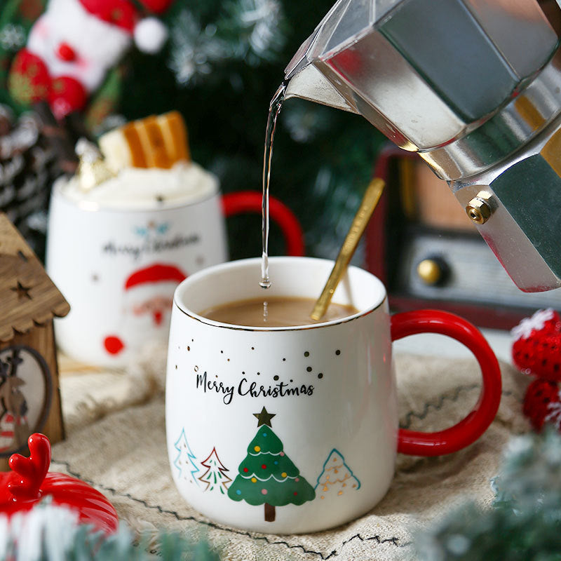 Christmas mugs with festive design