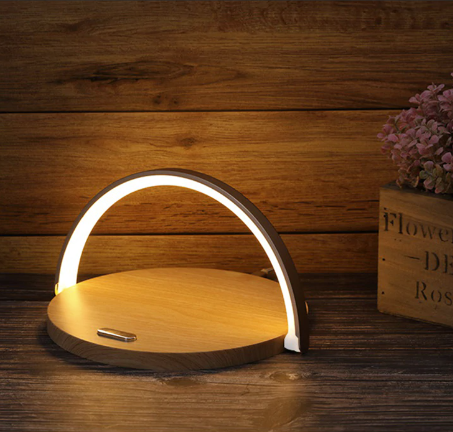 Modern Bedside Lamp with Wireless Charger