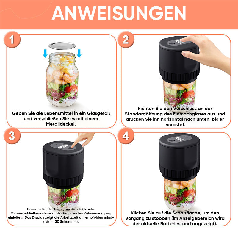 Electric vacuum sealer for canning jars