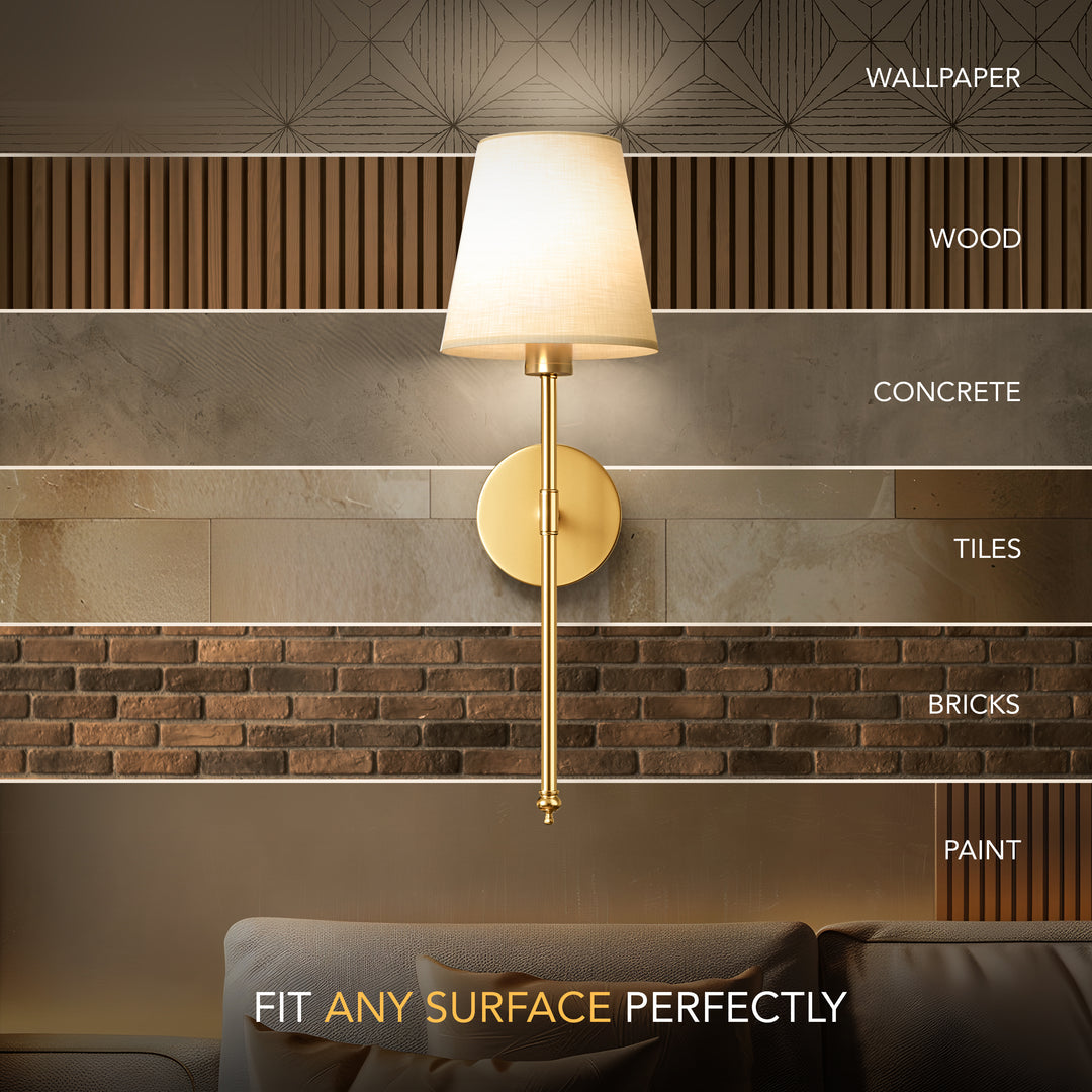 Cordless Wall Lamp with Remote Control – No Drilling Required