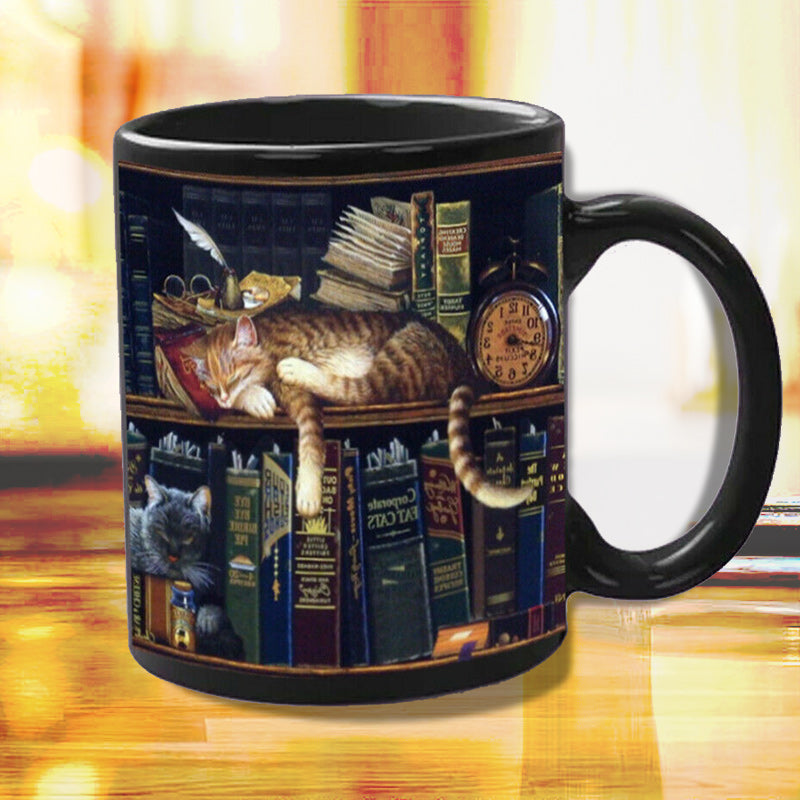 Bücherregal aus Keramik – Geschenk für Katzen- und Buchliebhaber
