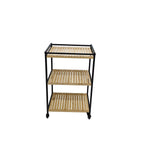 Praktischer 3-stufiger Bambuswagen, 47x33x77cm, Naturbelassen