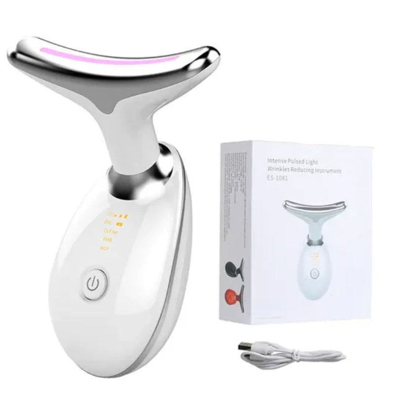 Anti-Wrinkle Facial Massager with LED Light Therapy for Face and Neck