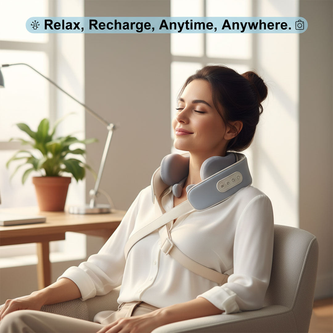 Ergonomic Neck and Shoulder Massager with Heat Function