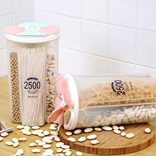 4-Fächer Vorratsbehälter aus Glas mit 2500Ml Kapazität