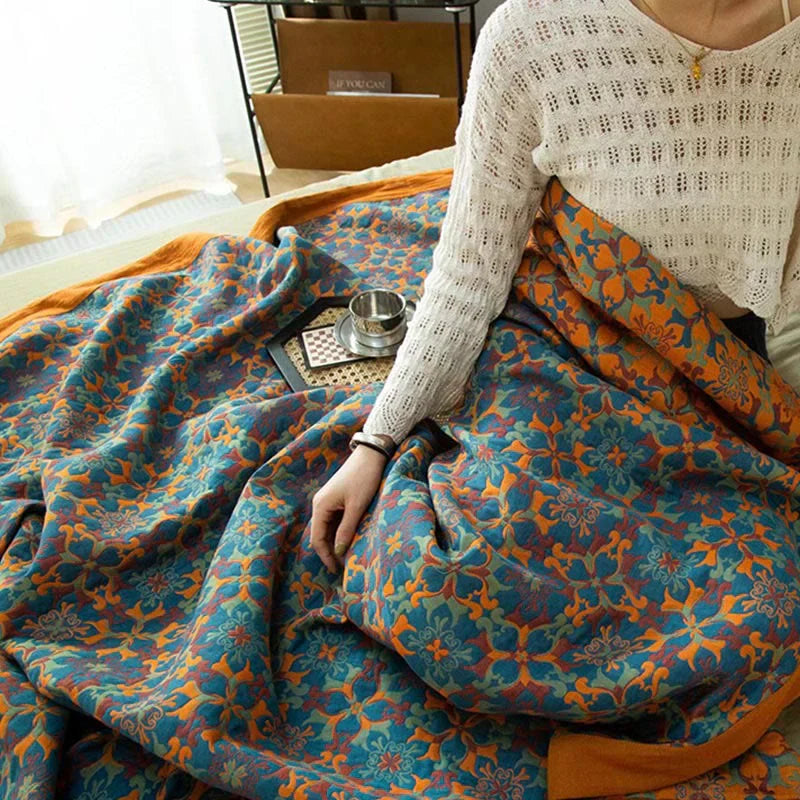 Sechsschichtige Baumwoll-Decke mit lebhaftem Design