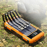 Powerful Solar Power Bank with 4-in-1 Cable and Emergency Light