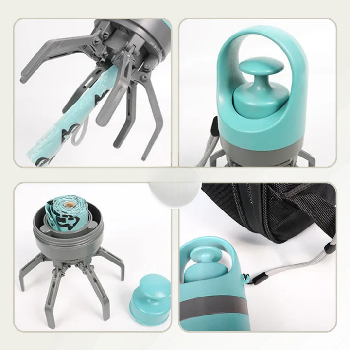 Dog waste collector with integrated bag dispenser – Contactless collection