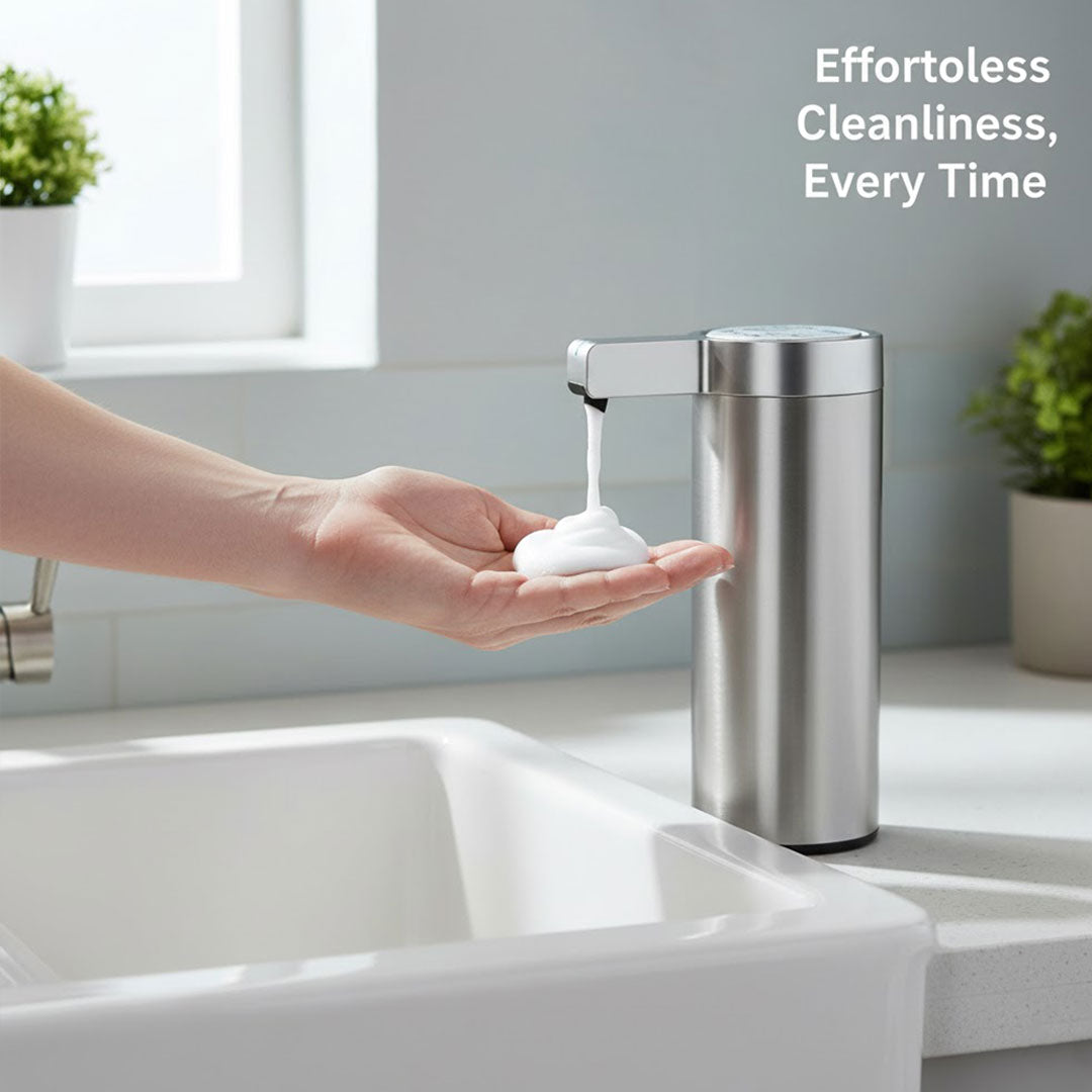 Hygienic Soap Dispenser with Sensor - Stainless Steel Design