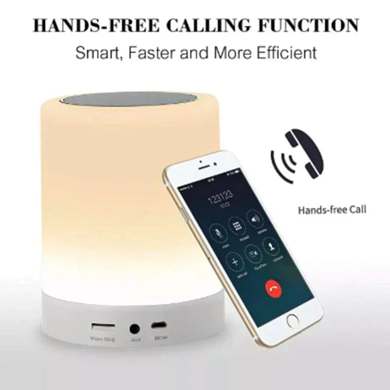 Bunte LED Nachtlampe mit Bluetooth Touchpad und kabellosem Lautsprecher